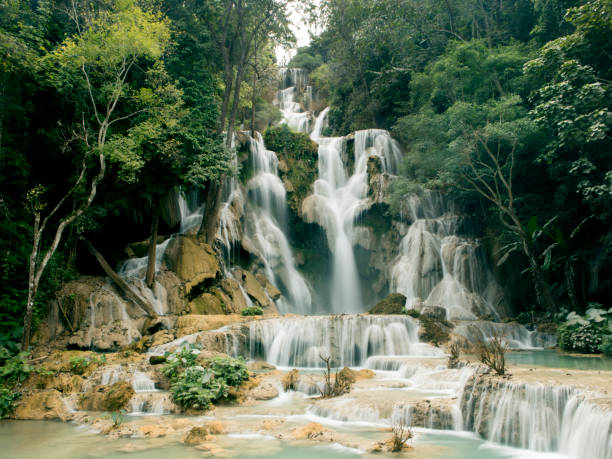 Kuang Si Waterfall stock photo