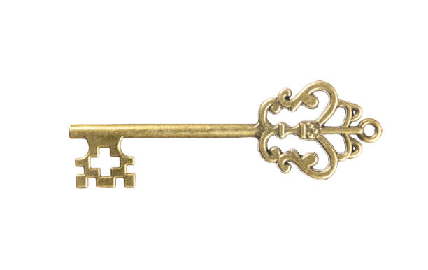 istock Vintage key isolated, key to success 1332723696