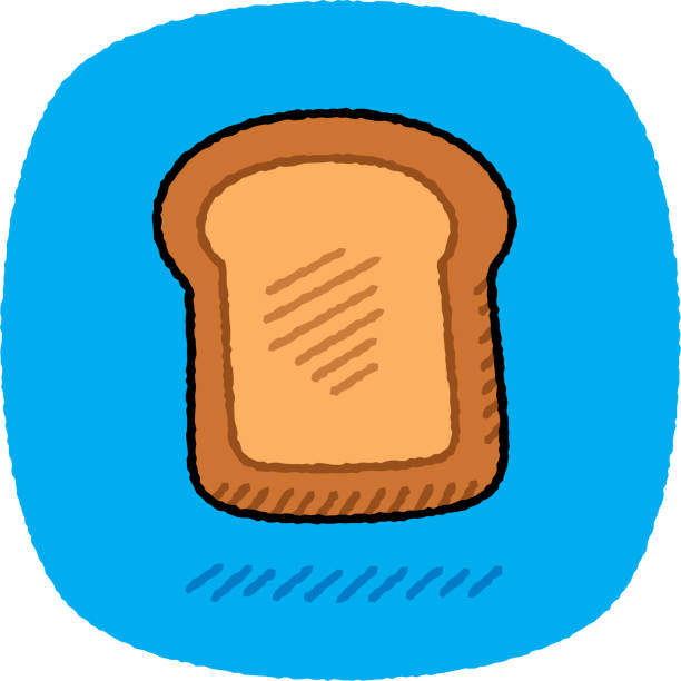 toast doodle 7 - loaf of bread bread portion 7 grain bread stock illustrations