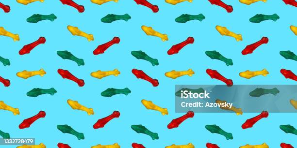 Seamless Repeating Pattern Of Marmalade Eating Sharks Stock Photo - Download Image Now