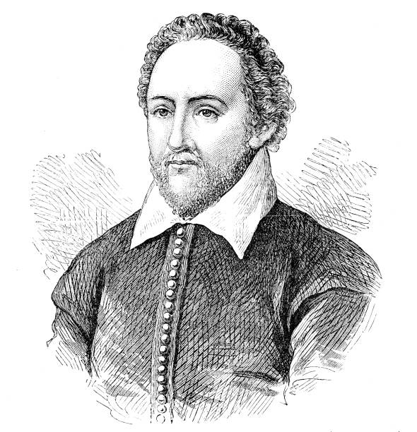 Richard Burbage Actor Illustration published in 1891, out of copyright globe theatre stock illustrations