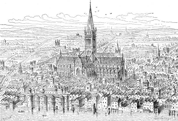 セントポール大聖堂と近所1570 - cathedral点のイラスト素材／クリップアート素材／マンガ素材／アイコン素材