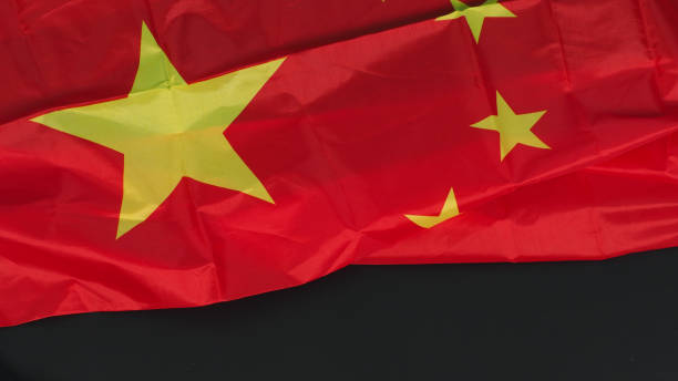 istock Flag of china on black background. 1332731874