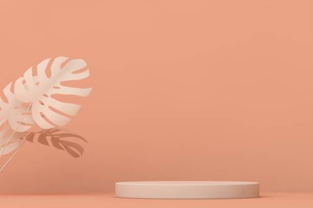 istock Podium and minimal abstract background, 3d rendering geometric shape, Stage for awards on website in modern. Empty product stand. 1332736591
