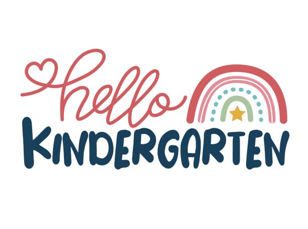 hello kindergarten isolated on white background - 幼稚園 幅插畫檔、美工圖案、卡通及圖標