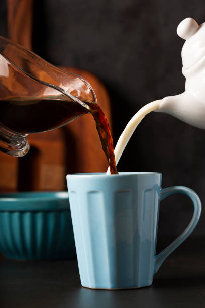 istock Cup of coffee with creamy milk. 1332739484