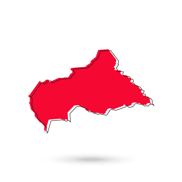 istock Vector Illustration of the red Map of Central African Republic on White Background 1332742140