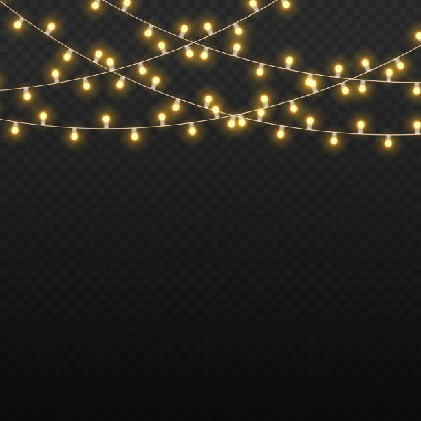 istock Christmas golden light garland, led neon lamp. 1332749996