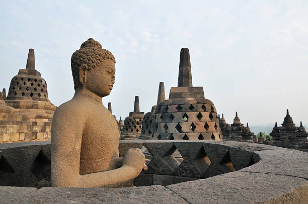istock Statue of Buddha in Borobudur temple 133275965