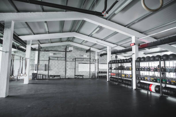 istock Wide Angle View of Modern Open Plan Gym 1332764012