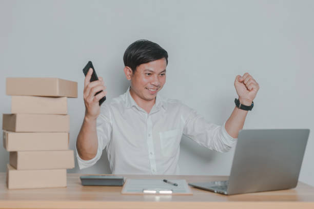 istock Man selling online at home small business ideas 1332770391