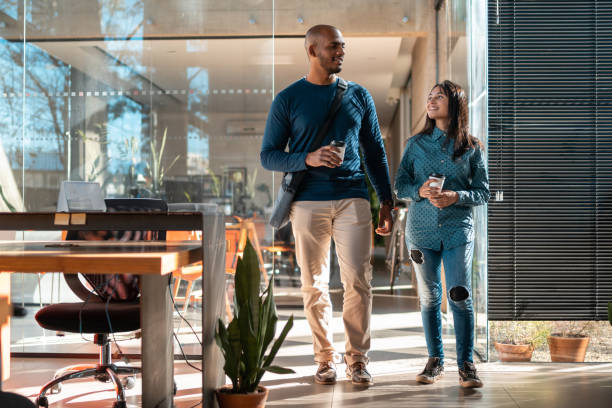 istock Employees entering the office 1332775562