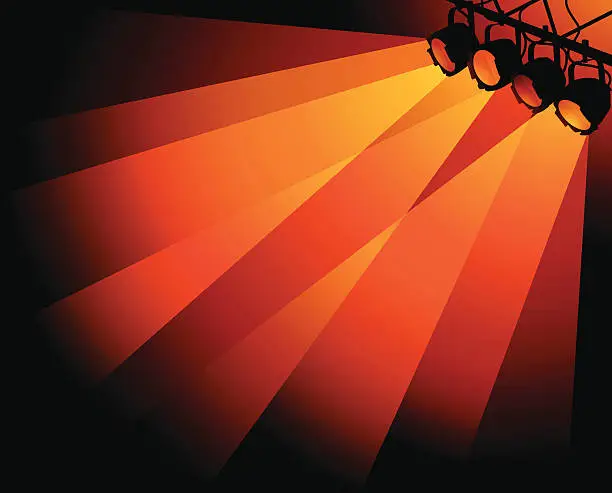 Vector illustration of Orange Stage Lights