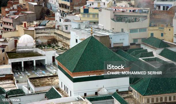 Moulay Idriss Zerhoun Religious Site In Morocco Stock Photo - Download Image Now - Africa, Architecture, City