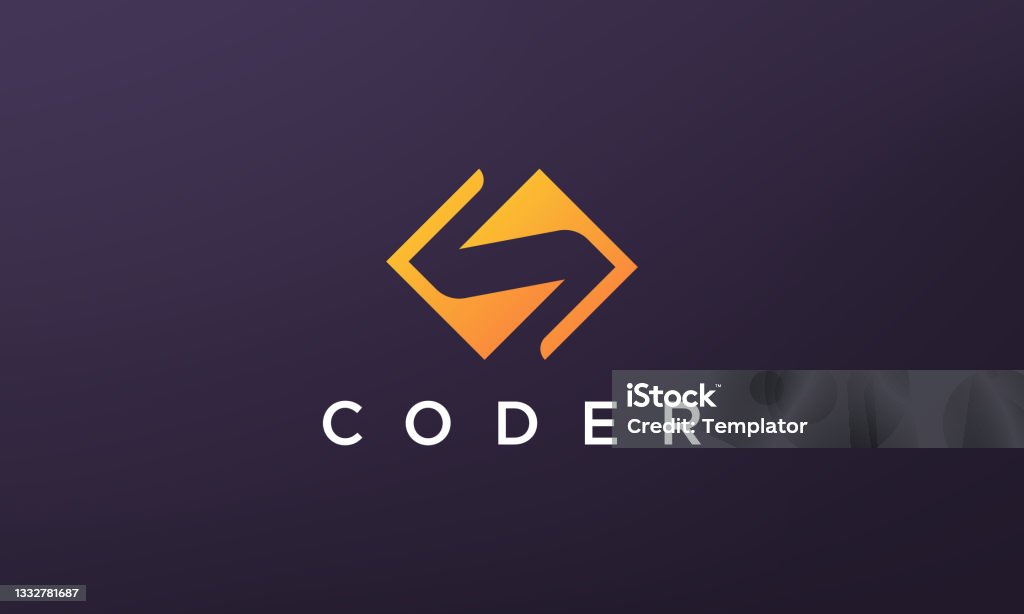 Programming Code Technology Logo In A Simple And Modern Style Stock ...