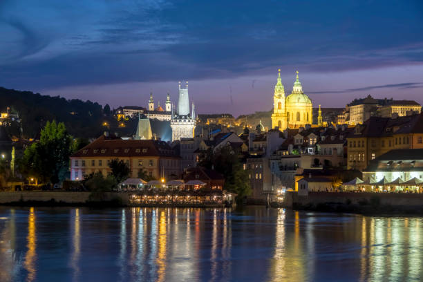 istock Old city night view in Prague, Czech Republic 1332784232