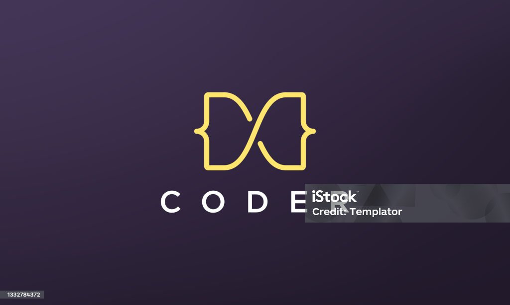 Programming Code Technology Logo In A Simple And Modern Style Stock ...