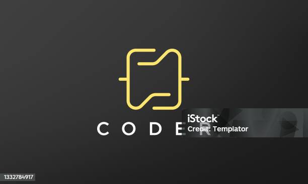 Programming Code Technology Logo In A Simple And Modern Style Stock ...