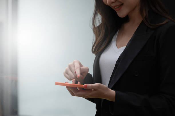 istock A businesswoman completes KYC using an online banking program in order to open a digital savings account. The definition of cyber security. 1332788423