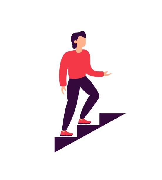6,500+ Person Walking Up Stairs Stock Illustrations, Royalty-Free ...
