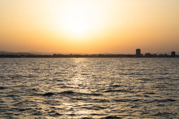 Romantic Beach Sunset. Sea Water. Summer Vacation