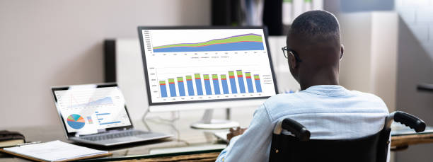 istock Disabled African Business Man Working 1332793096