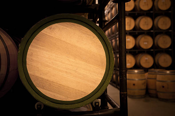 istock Front of a wine barrel in an aging cellar 133279753