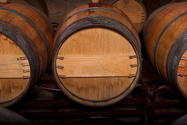 istock Wine barrels in an aging cellar 133279984