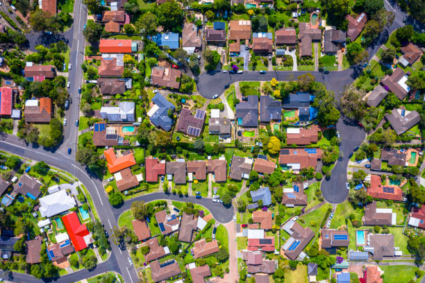 istock Sydney Suburb overhead perspective roof tops 1332804671