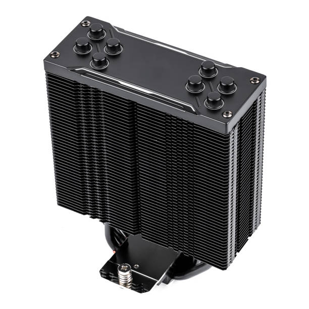 istock black modern tower cpu cooler isolated on white background. desktop air cooling unit cut out 1332810754