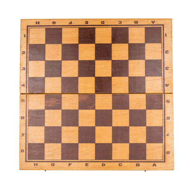 istock emptu chessboard isolated on white background. chess board cut out 1332810778