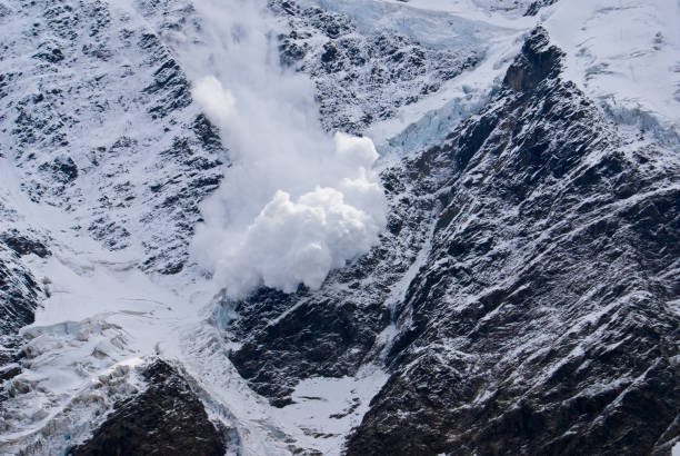 istock Snow avalanche in the mountains 1332816512