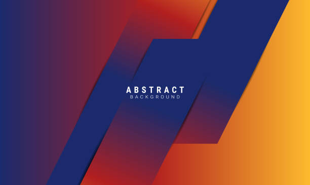Blue orange vector background of overlapping slanted rectangle on orange space for text and background design
