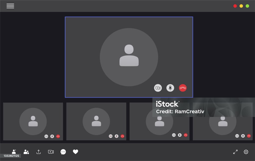 Windows Video Call Video Conferencing Interface User Video Call Window Stock Illustration ...