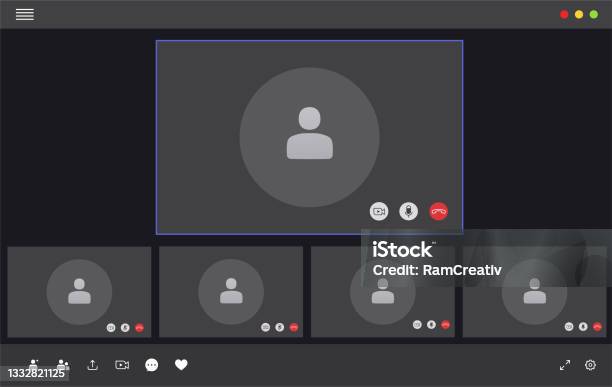 Video Call Window Frame Video Conferencing Interface User Video Call Window Stock Illustration ...