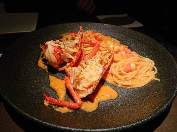 istock Seafood cream sauce pasta 1332821184