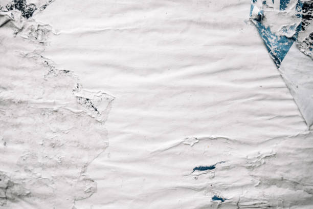 istock Texture poster. Abstract rip vintage sheet frame. Old white torn paper texture background. Posters placards empty space text. 1332822600