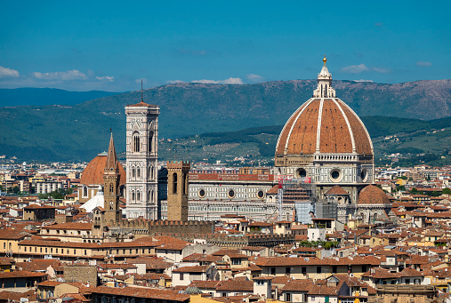 Exterior view of Cathedral of Santa Maria del Fiore in Florence, Italy