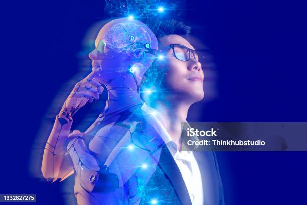 Business Investment And Ai Artificial Intelligence Data Analysis Technology Businessman And Robot Future Investor Stock Market Forex And Crypto Currency Finance Investment Stock Photo - Download Image Now