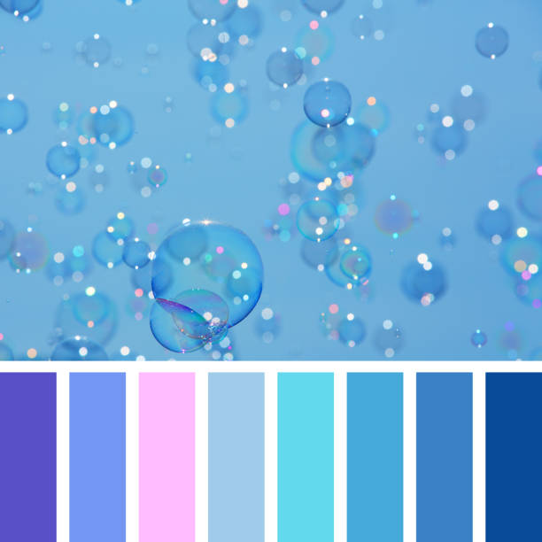 青いバブルパレット - blue tint ストックフォトと画像