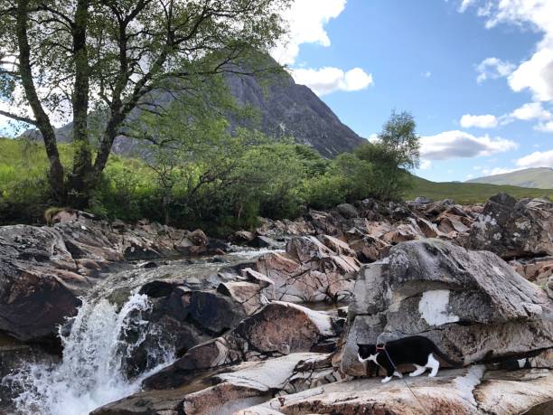 River Coupall and Buachaille stock photo