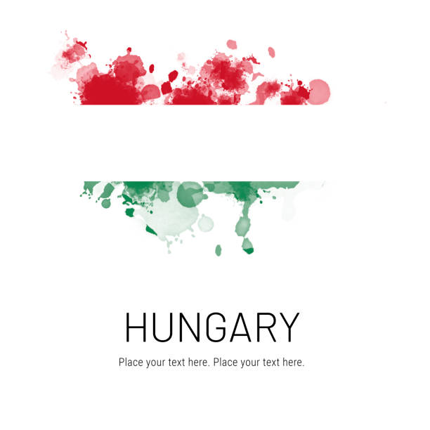 Hungaria Badge On White Background with clipping path
