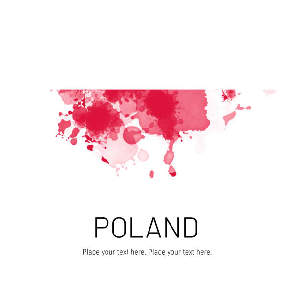 istock Polish flag ink splat on white background 1332831604