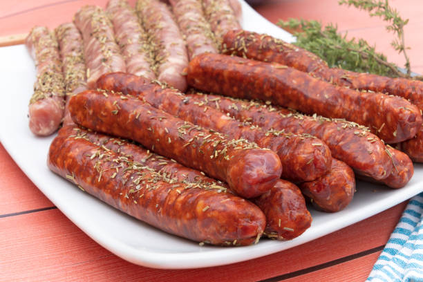 istock raw sausages and merguez on a plate 1332839678