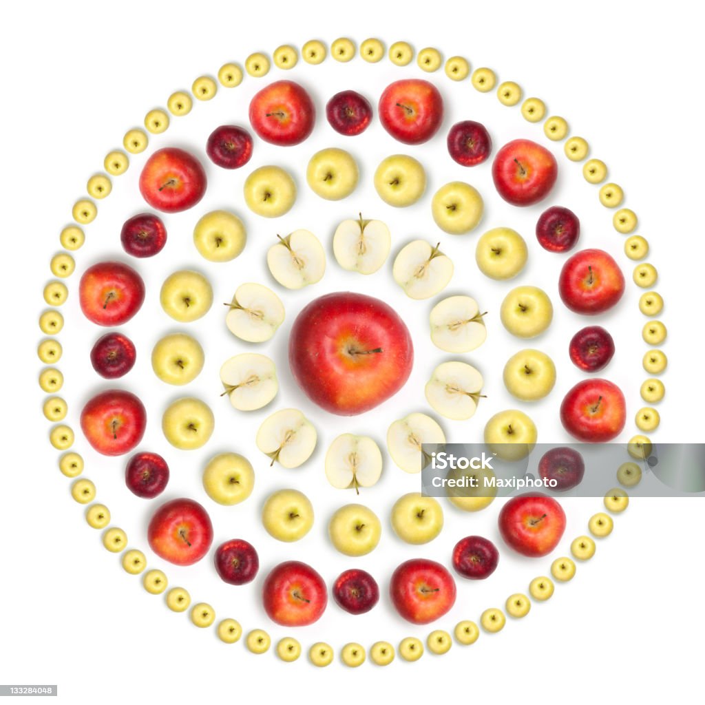 Sole a disposizione di frutta sano su sfondo bianco - Foto stock royalty-free di Caleidoscopio - Motivo