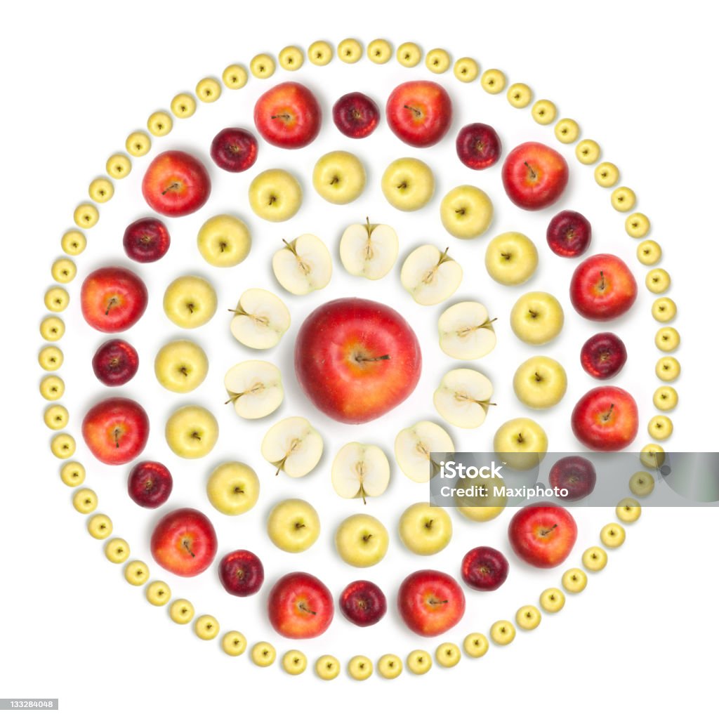 Sun 모양 배열 건강한 과일 흰색 배경의 - 로열티 프리 만화경-패턴 스톡 사진