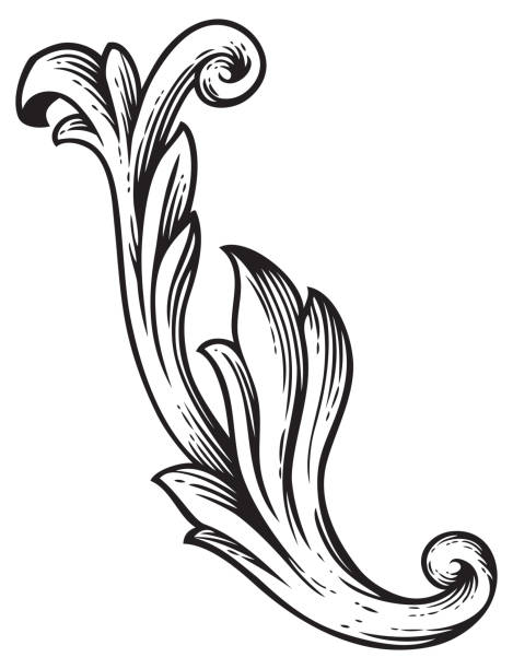 ilustraciones, imágenes clip art, dibujos animados e iconos de stock de elemento vintage vectorial barroco - floral pattern retro revival old fashioned flower