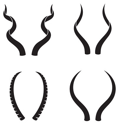 Antelope or Gazelle horns icons set