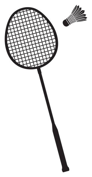 Badminton racket and shuttlecock Badminton racket and  shuttlecock (ball) badminton racquet stock illustrations