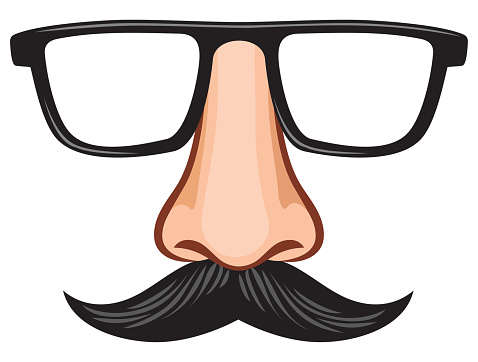 Funny mask made of glasses mustache and nose vector illustration